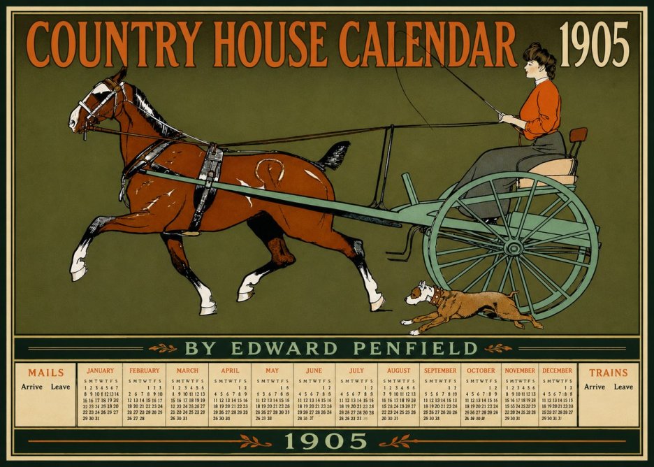 Edward Penfield Country House Calendar 1905 No6 - Juliste