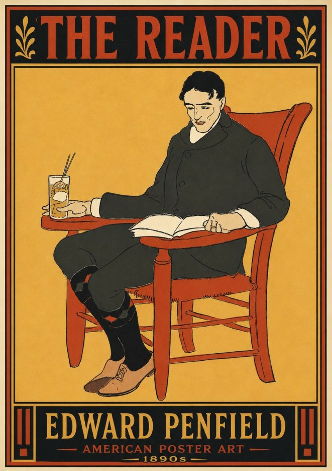 Edward Penfield The Reader II No5 - Juliste