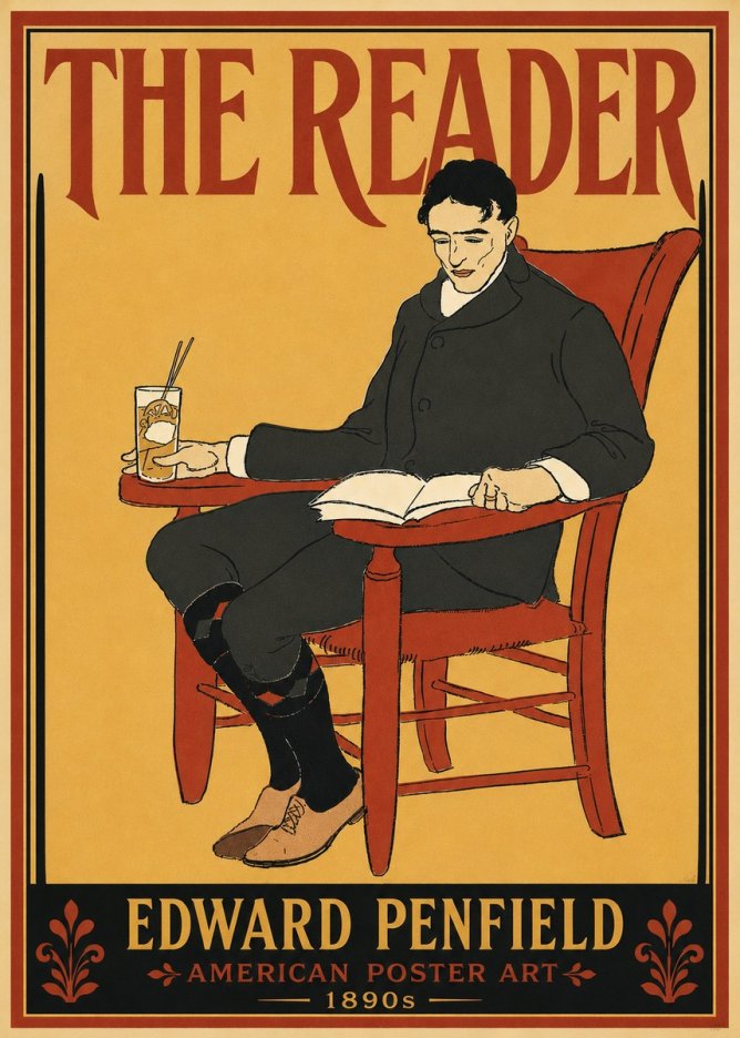 Edward Penfield The Reader II No6 - Juliste