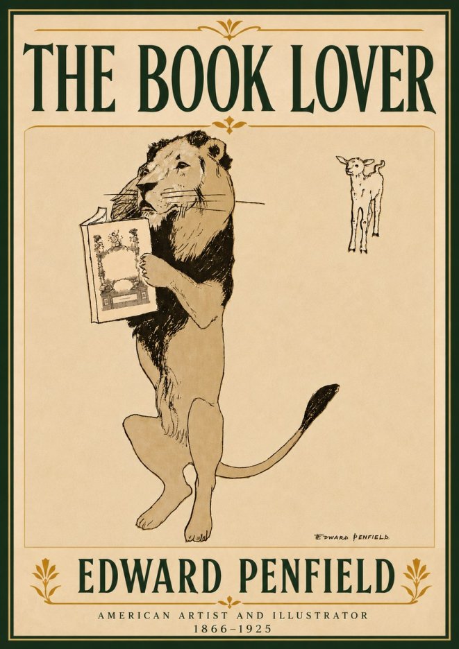 Edward Penfield The Book Lover No6 - Juliste