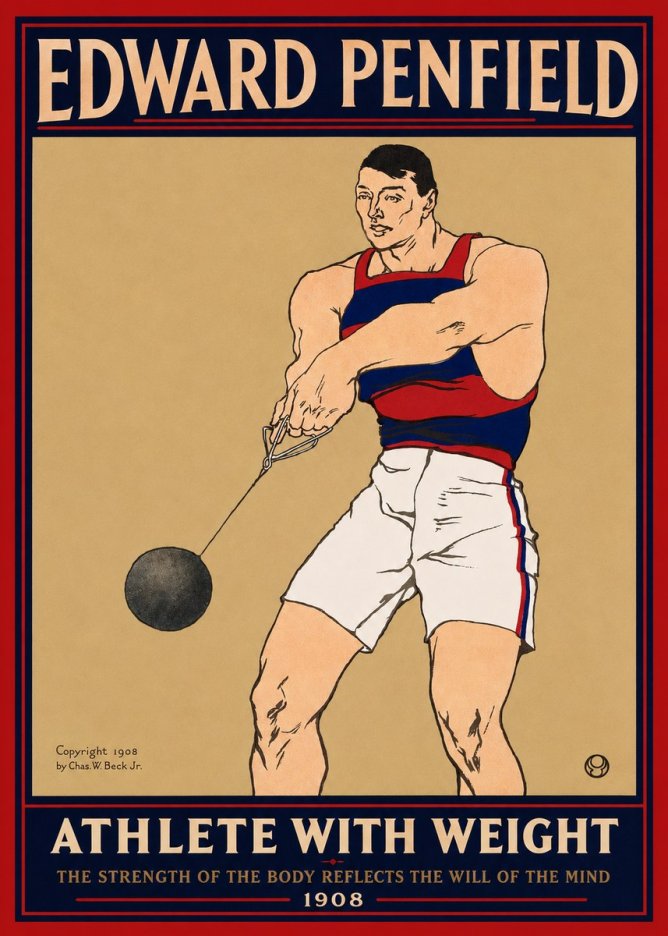 Edward Penfield Athlete with Weight No2 - Juliste