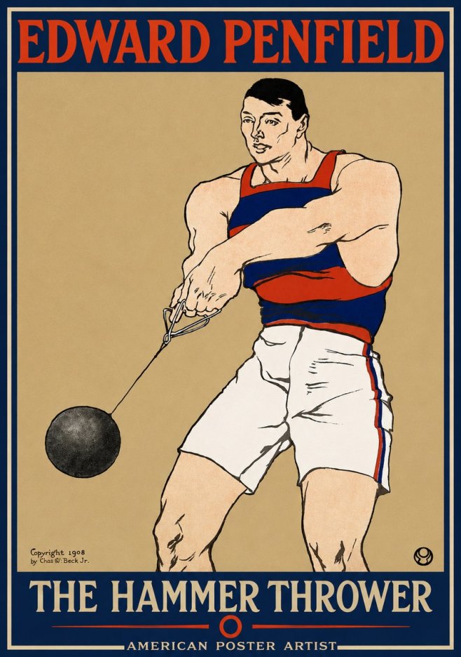 Edward Penfield Athlete with Weight No5 - Juliste