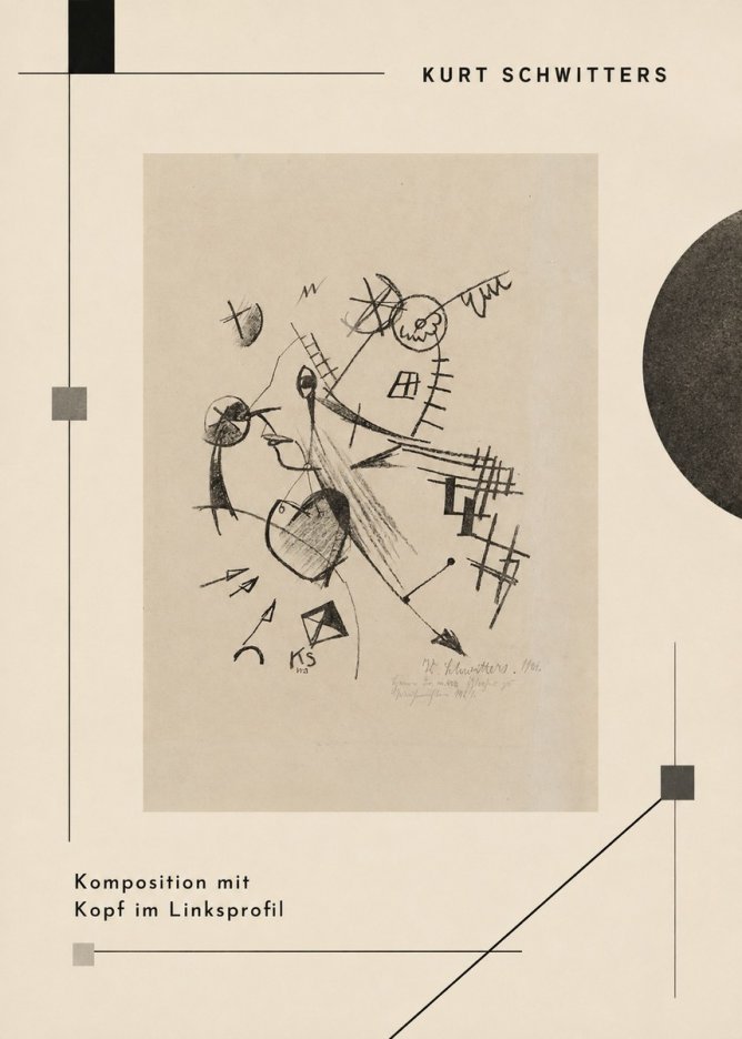 Kurt Schwitters Komposition Mit Kopf Im Linksprofil No2 - Juliste
