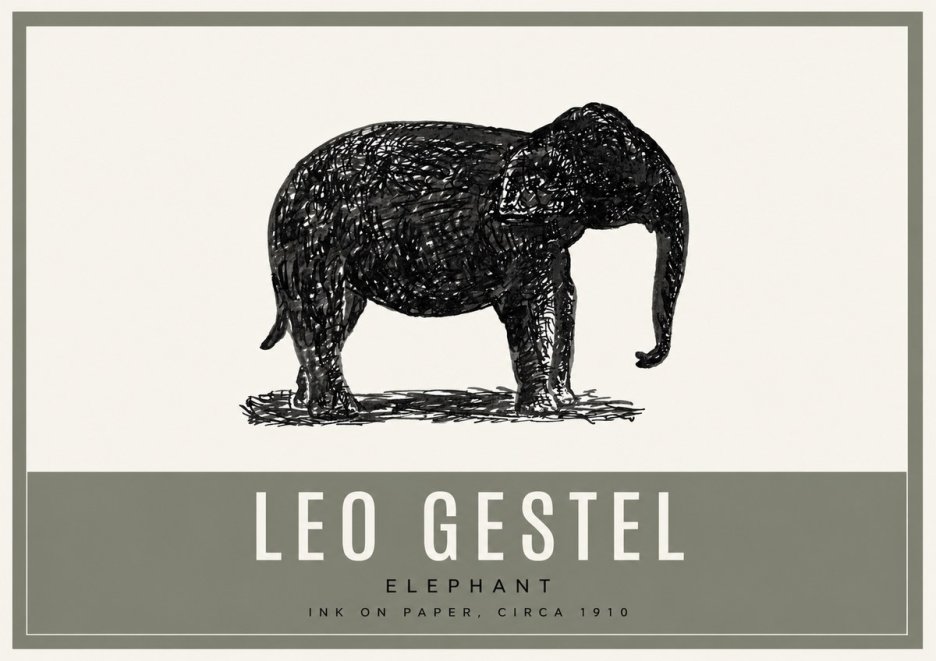 Leo Gestel Elephant No2 - Juliste