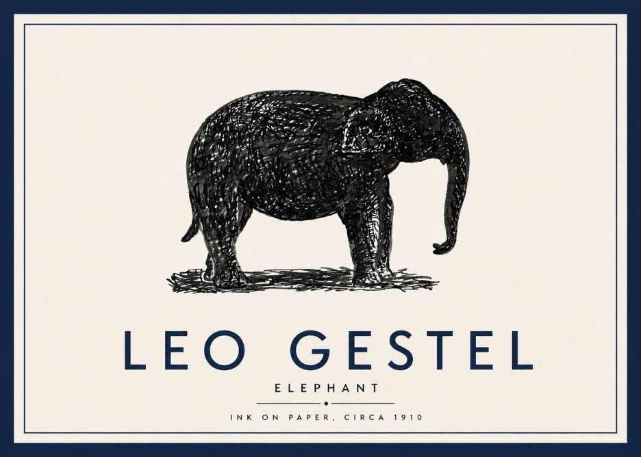 Leo Gestel Elephant No5 - Juliste