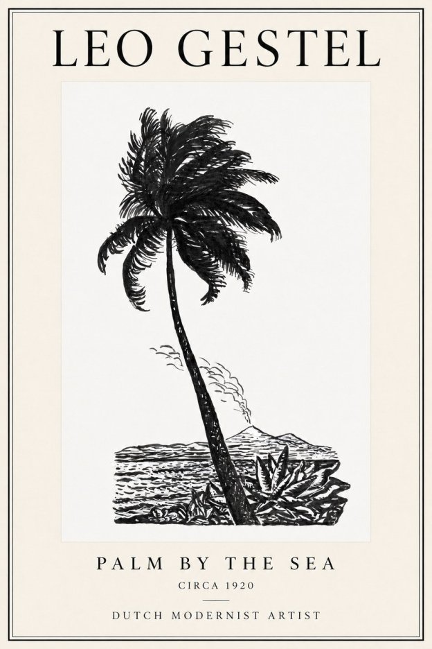 Leo Gestel Palm by the Sea No1 - Juliste