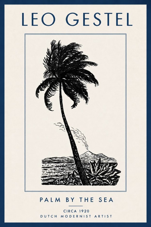 Leo Gestel Palm by the Sea No3 - Juliste