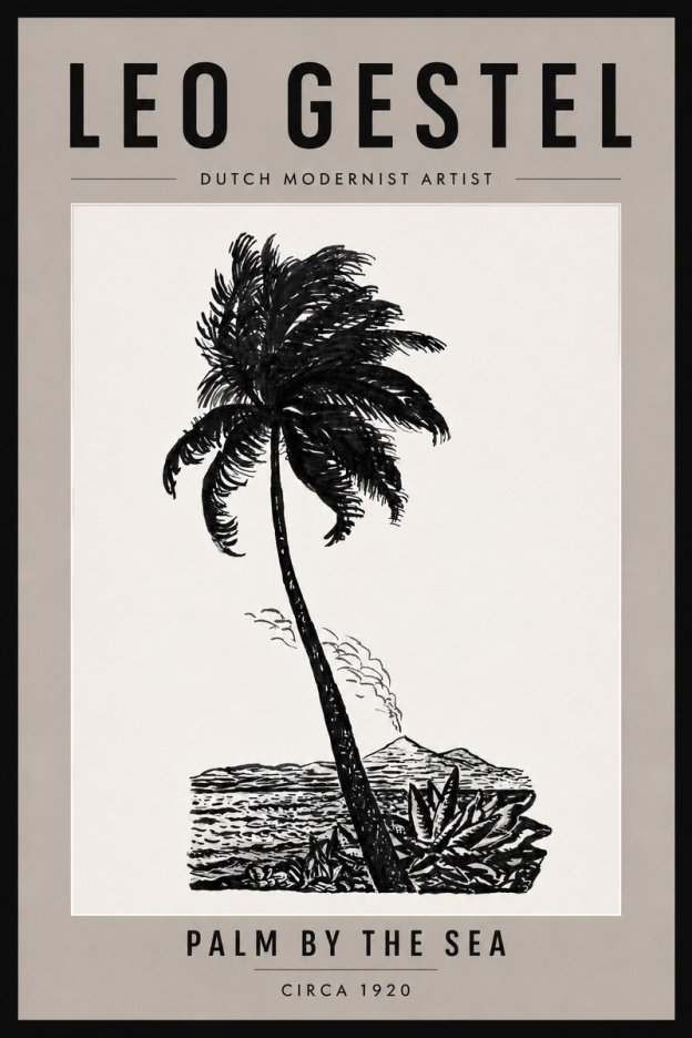 Leo Gestel Palm by the Sea No4 - Juliste