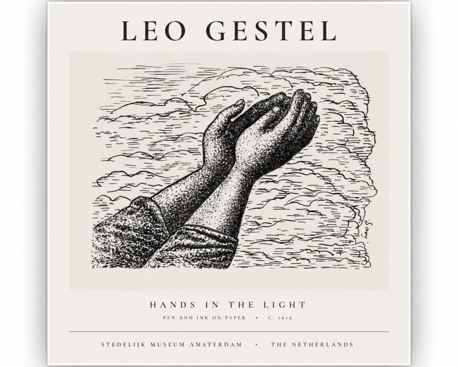 Leo Gestel Hands in the Light No1 - Juliste