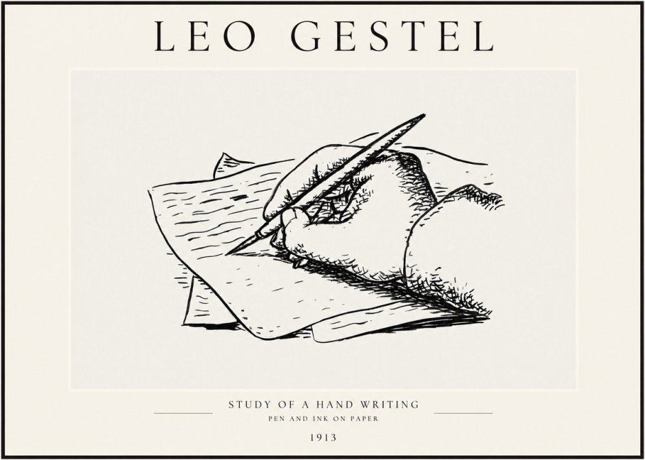 Leo Gestel Study of a Hand Writing No1 - Juliste