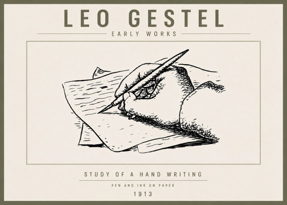Leo Gestel Study of a Hand Writing No6 - Juliste