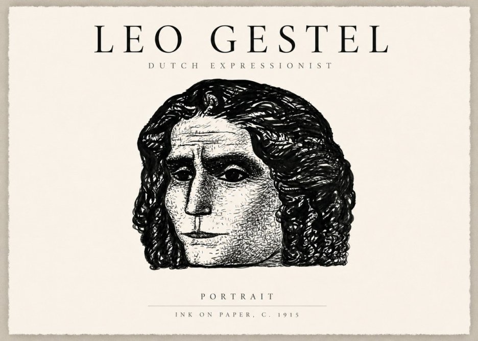 Leo Gestel Portrait No6 - Juliste