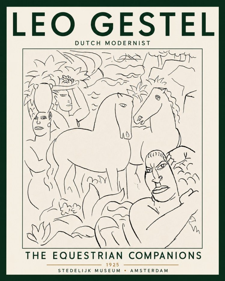 Leo Gestel The Equestrian Companions No5 - Juliste