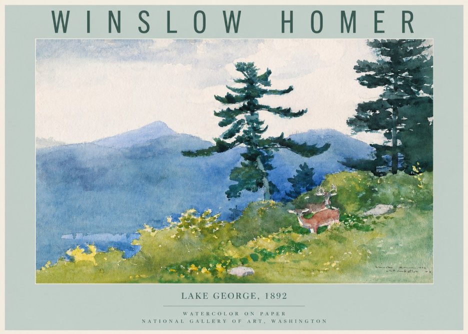 Winslow Homer Lake George, 1892 No2 - Juliste