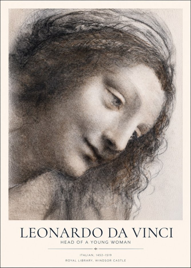 Leonardo da Vinci Head of a Young Woman I No1 - Juliste