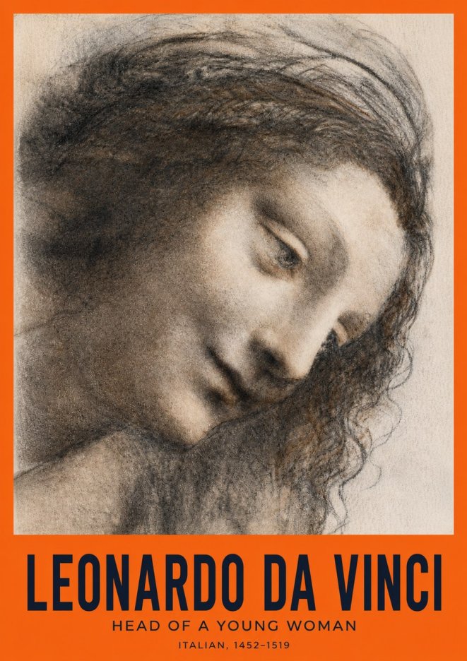 Leonardo da Vinci Head of a Young Woman I No2 - Juliste