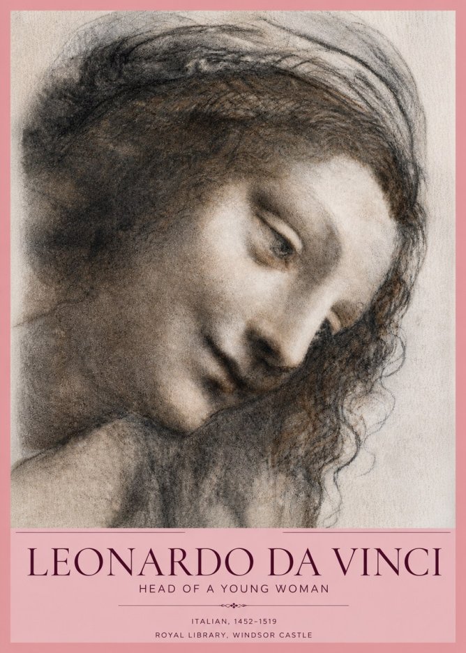 Leonardo da Vinci Head of a Young Woman I No3 - Juliste