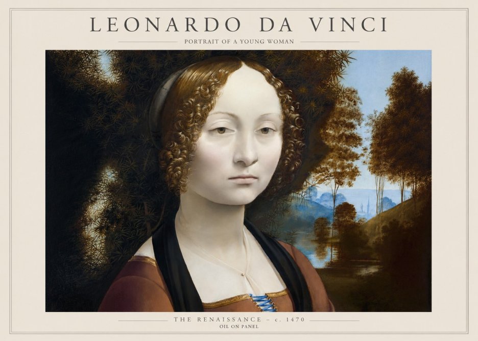 Leonardo da Vinci Portrait of a Young Woman I No1 - Juliste