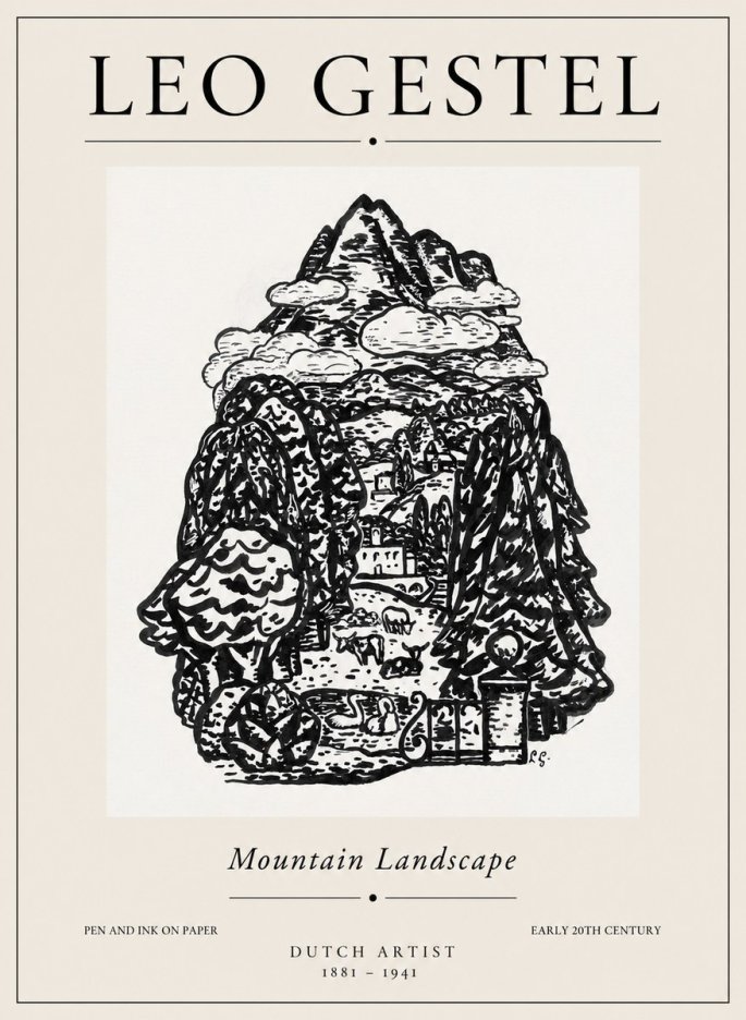 Leo Gestel Mountain Landscape No1 - Juliste