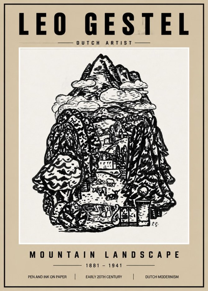 Leo Gestel Mountain Landscape No3 - Juliste