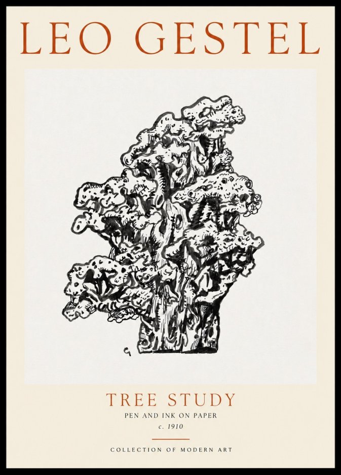 Leo Gestel Tree Study No3 - Juliste