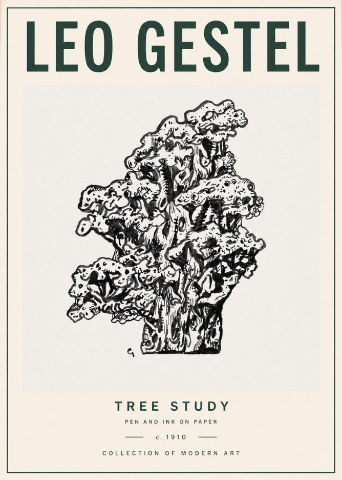 Leo Gestel Tree Study No4 - Juliste