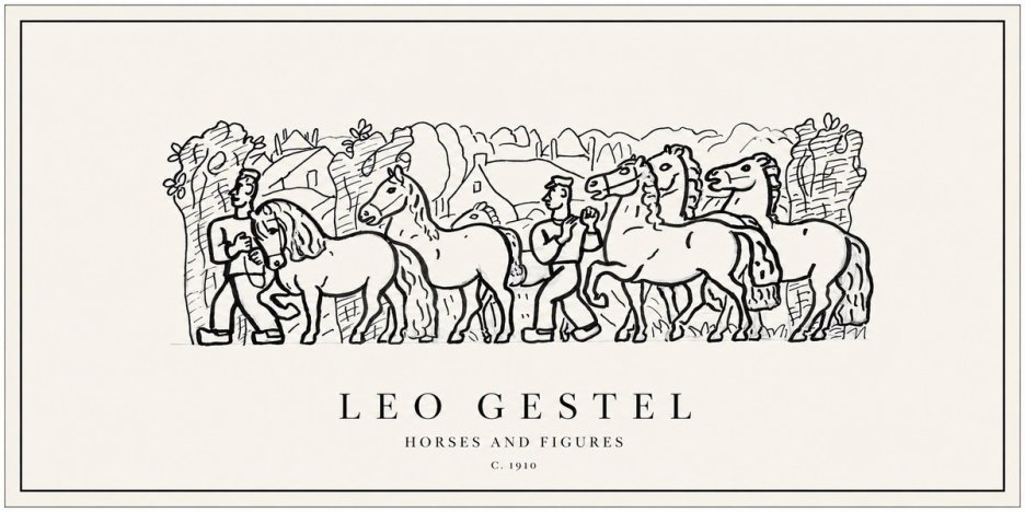 Leo Gestel Horses and Figures No1 - Juliste