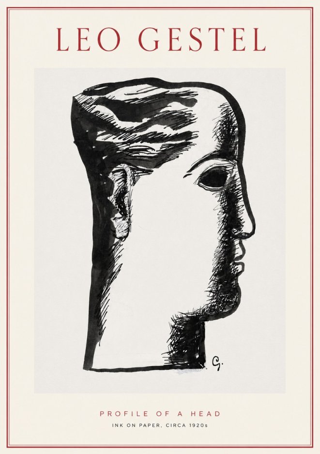 Leo Gestel Profile of a Head No2 - Juliste