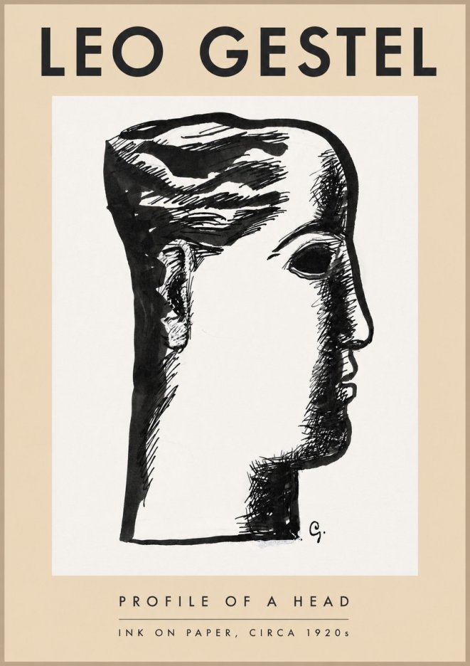 Leo Gestel Profile of a Head No3 - Juliste