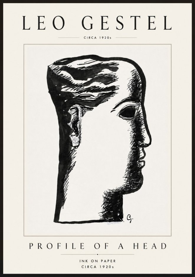 Leo Gestel Profile of a Head No6 - Juliste