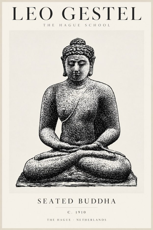 Leo Gestel Seated Buddha No2 - Juliste
