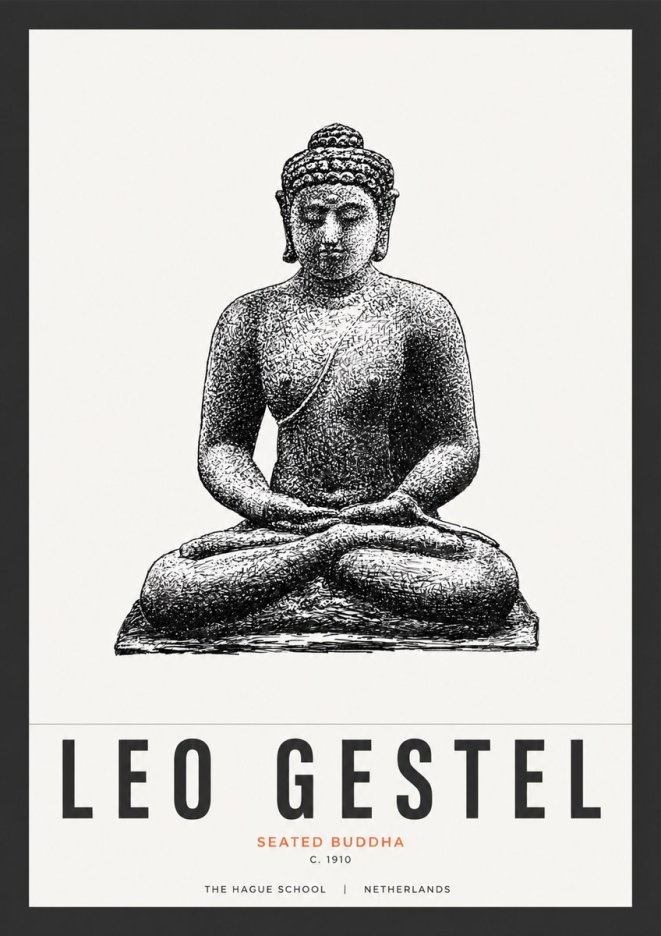 Leo Gestel Seated Buddha No3 - Juliste