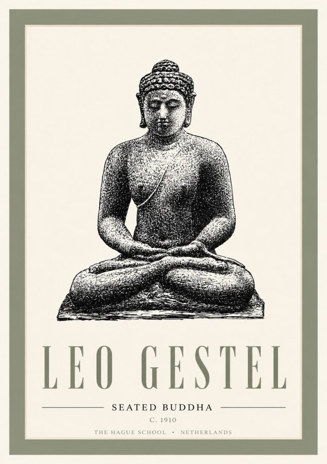 Leo Gestel Seated Buddha No6 - Juliste