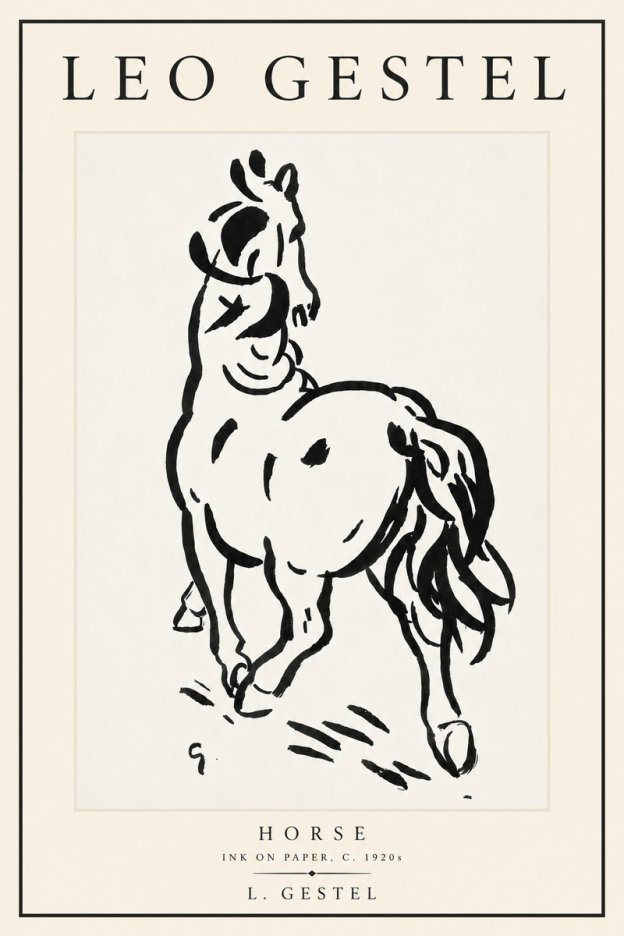 Leo Gestel Horse No5 - Juliste