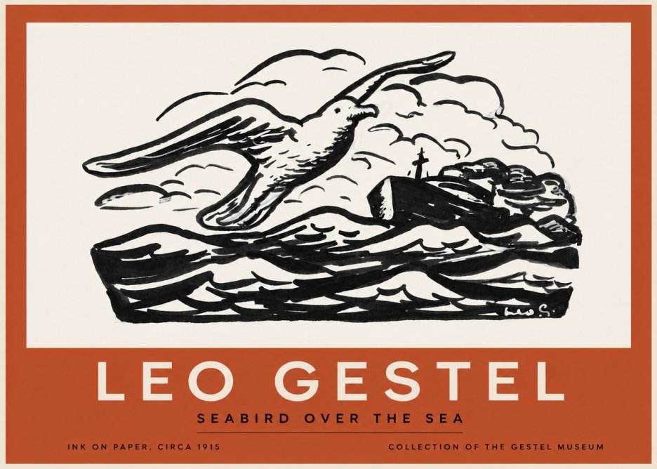 Leo Gestel Seabird over the Sea No3 - Juliste
