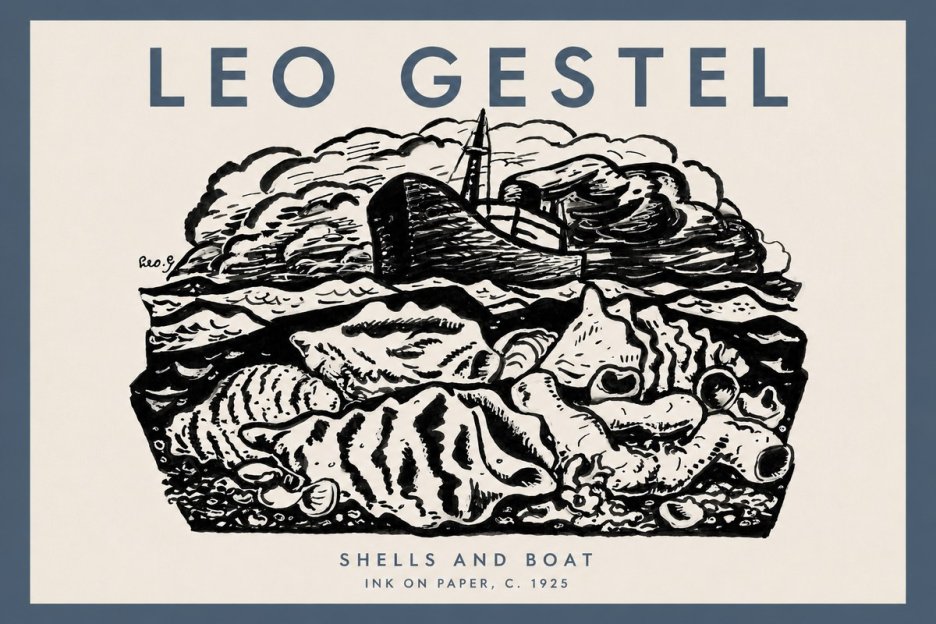 Leo Gestel Shells and Boat No3 - Juliste