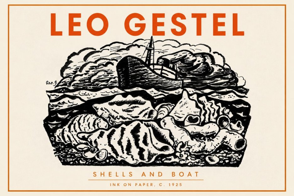 Leo Gestel Shells and Boat No4 - Juliste