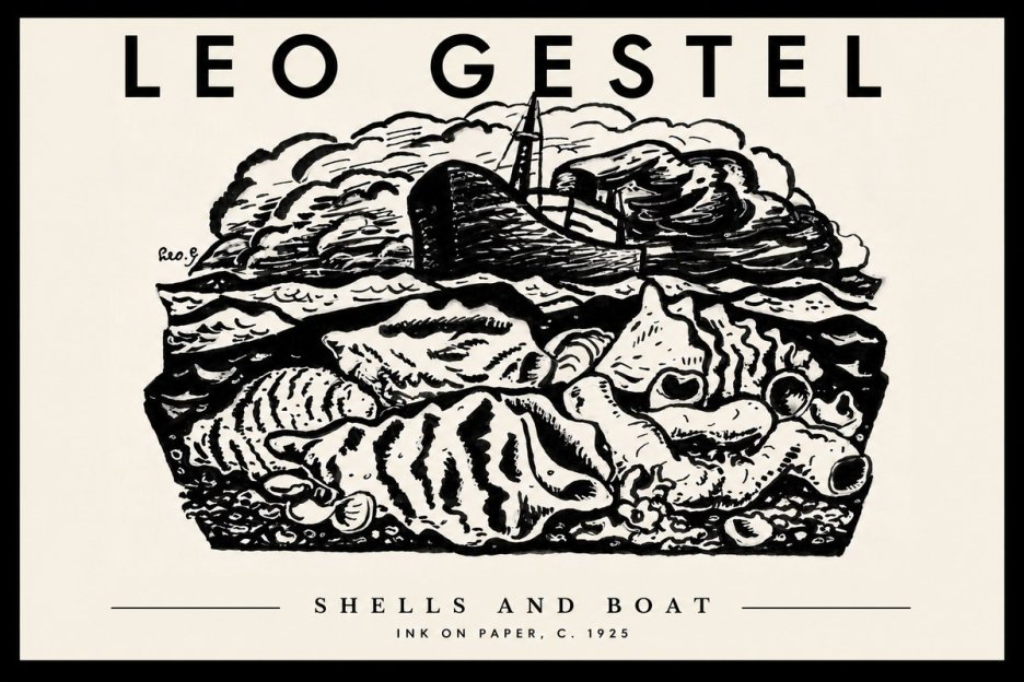 Leo Gestel Shells and Boat No5 - Juliste