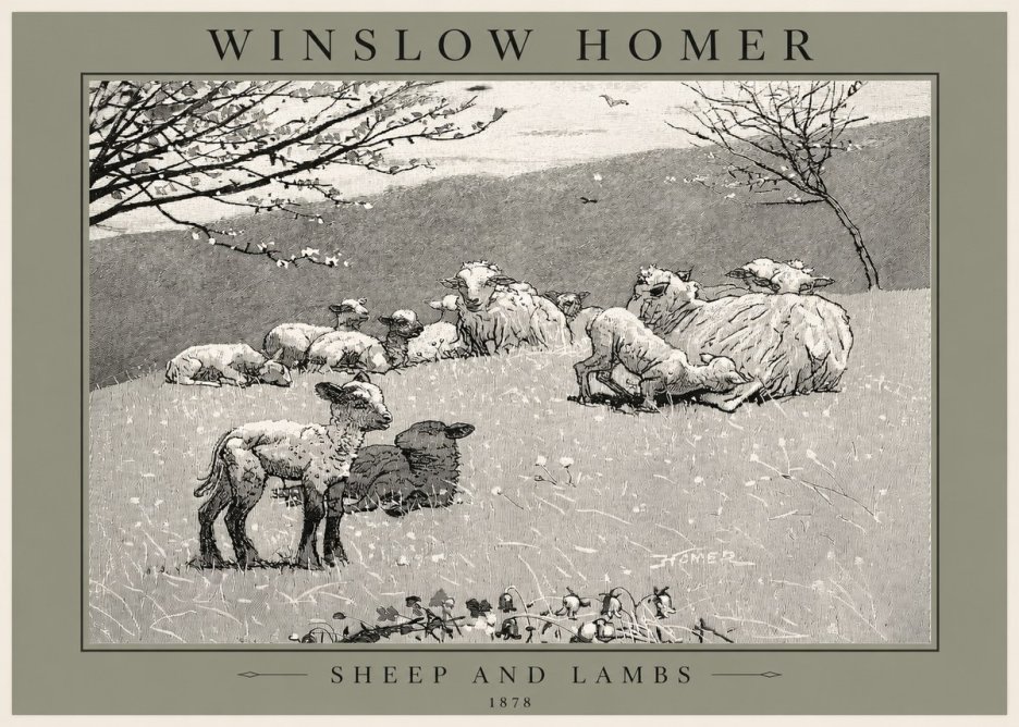 Winslow Homer Sheep and Lambs No2 - Juliste