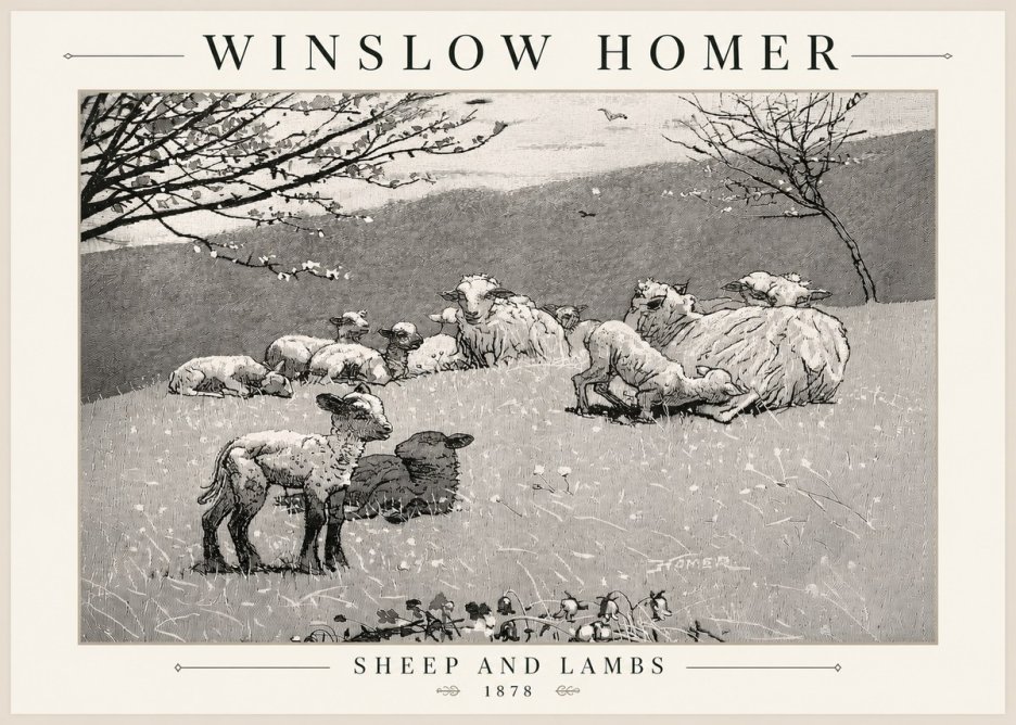 Winslow Homer Sheep and Lambs No5 - Juliste