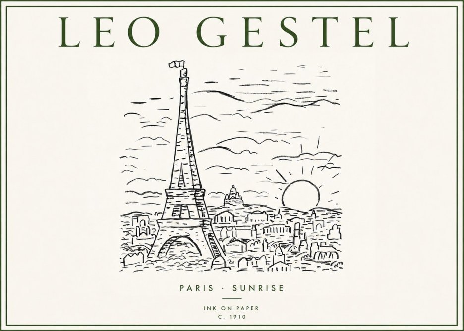 Leo Gestel Paris Sunrise No3 - Juliste