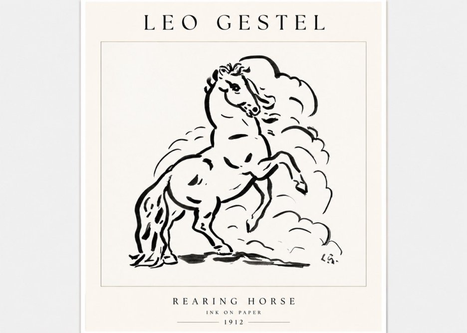 Leo Gestel Rearing Horse No1 - Juliste