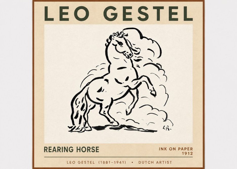 Leo Gestel Rearing Horse No6 - Juliste