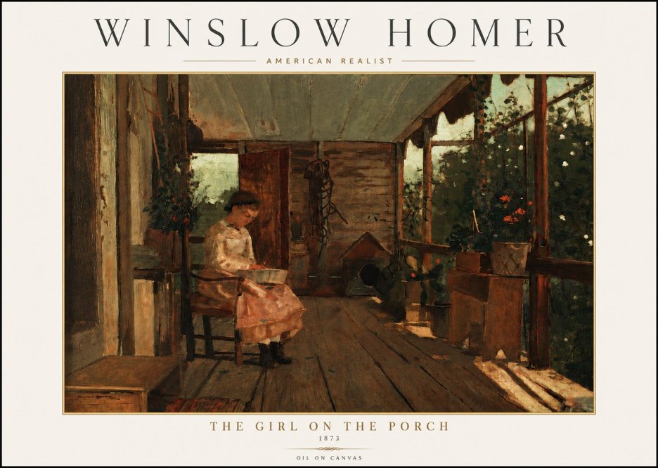 Winslow Homer The Girl on the Porch No4 - Juliste