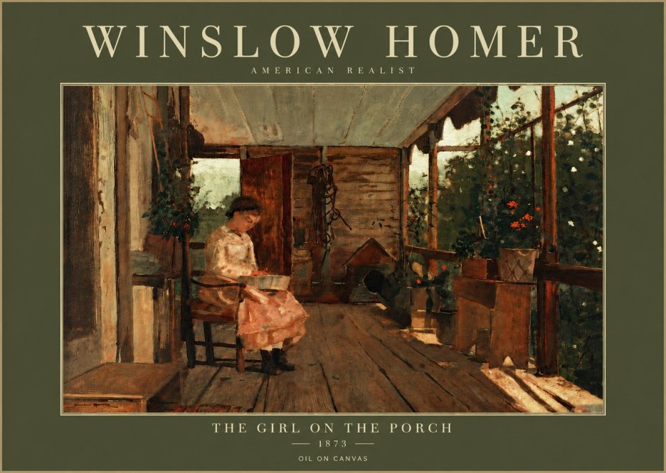 Winslow Homer The Girl on the Porch No5 - Juliste