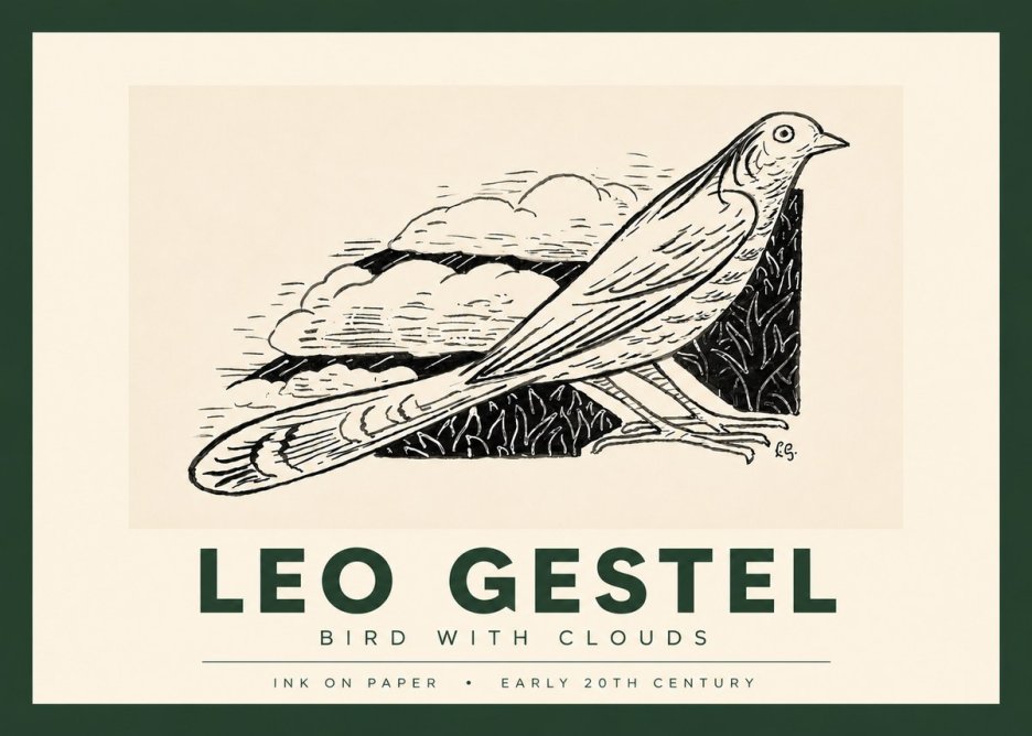 Leo Gestel Bird with Clouds No4 - Juliste