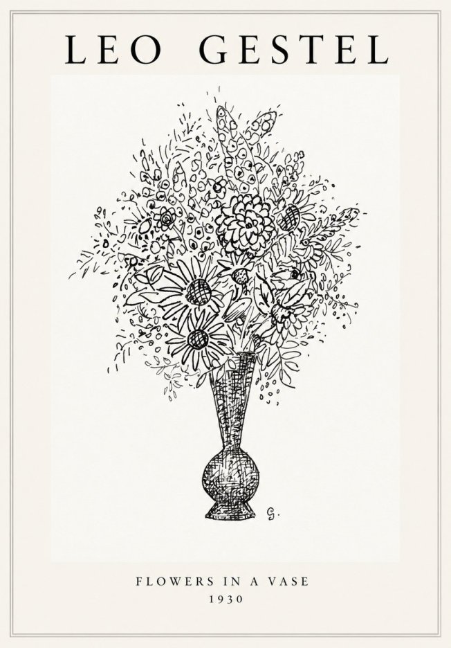 Leo Gestel Flowers in a Vase No1 - Juliste