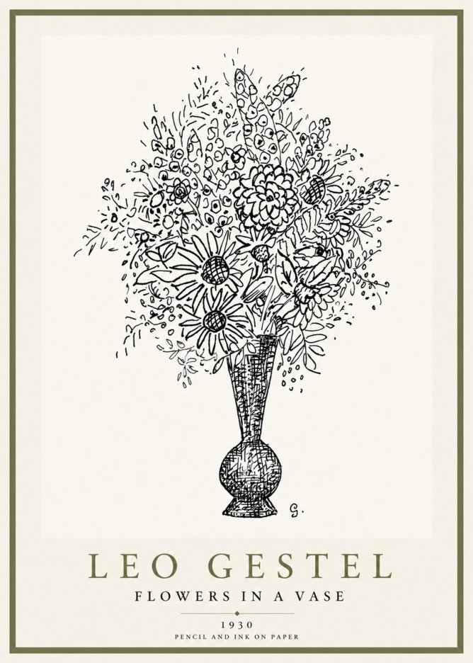 Leo Gestel Flowers in a Vase No3 - Juliste