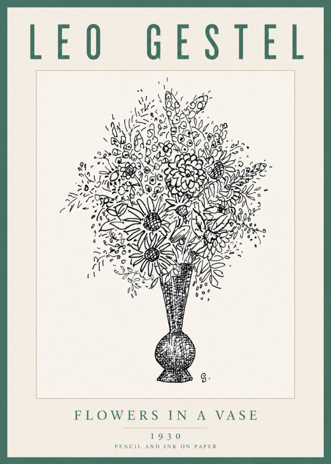 Leo Gestel Flowers in a Vase No5 - Juliste