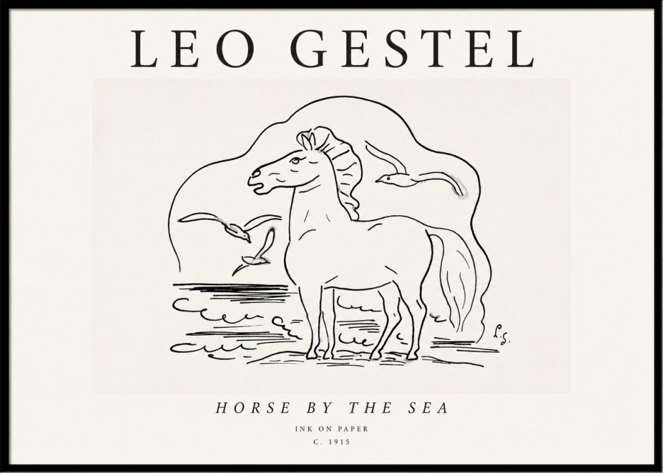 Leo Gestel Horse by the Sea No1 - Juliste